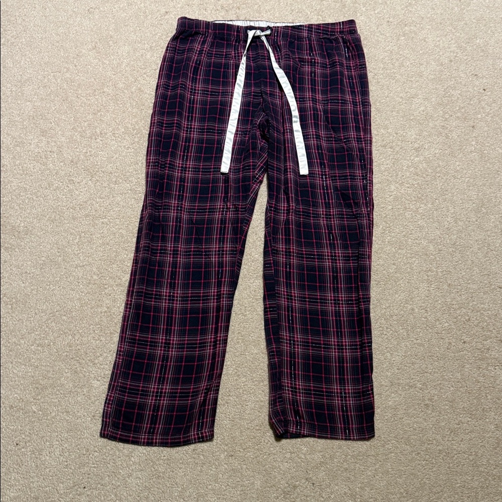 Gilligan & O'Malley Pink and Blue Plaid Pants large